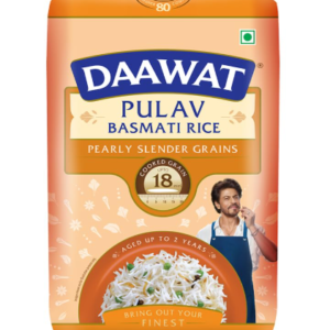 Daawat Pulav Basmati Rice 1Kg| Pearly slender Grains| Cooked Grain Upto 18mm*| Long & Fluffy Pulav Rice