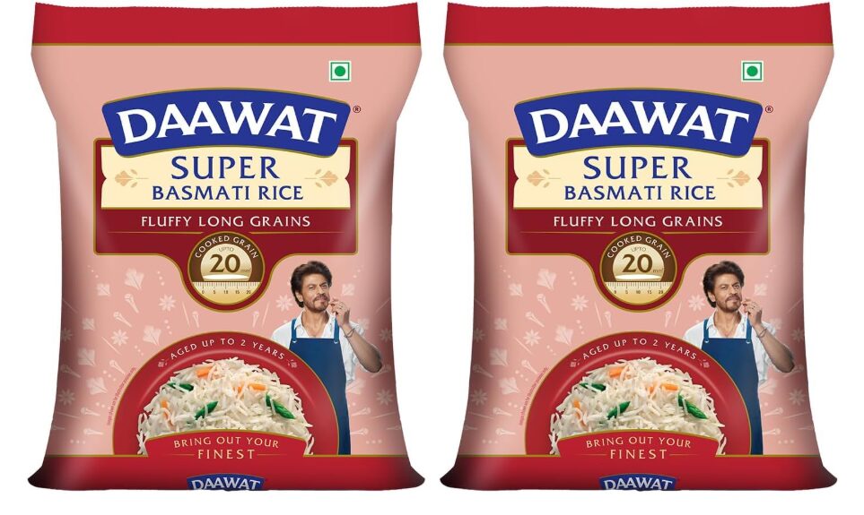Daawat Super Basmati Rice 5Kg| Fluffy Long Grains| Cooked upto 20mm* (Pack of 2)