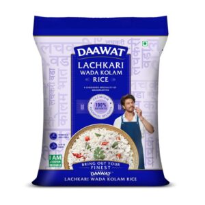 Daawat Lachkari Wada Kolam Rice 5 kg | Premium Medium Grain Rice | 100% Authentic Regional Delight | Aromatic & Easy to Digest | Ideal for Maharashtrian Meals
