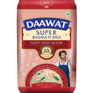 Daawat Super Basmati Rice 1Kg| Fluffy Long Grains| Cooked upto 20mm*| Super Value Pack 20% Extra