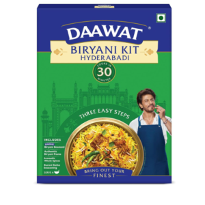 Daawat Biryani Kit Hyderabadi | Authentic Recipe | Ready in 30 min | Ready to Cook 334 gm/410gm (Weight may vary)