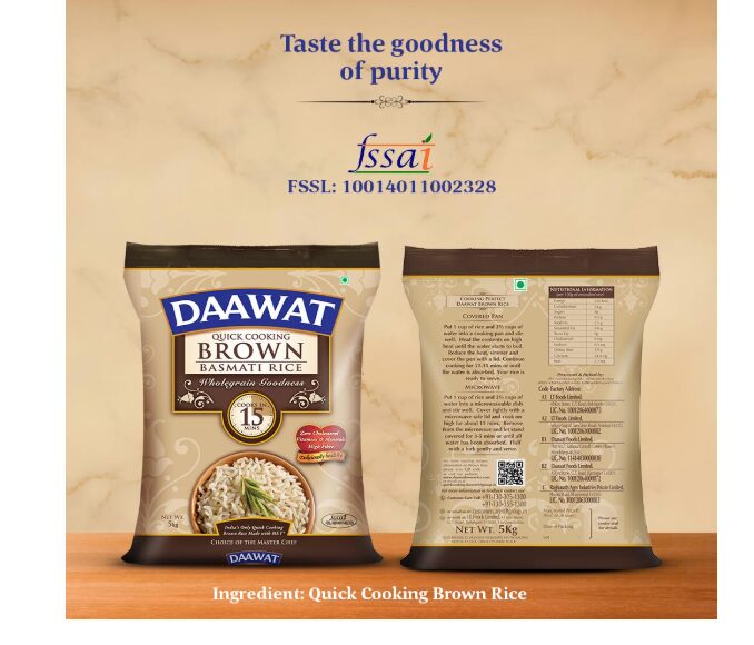 Daawat Brown, Cooks in 15-minute, Full Bran Intact, Fibre-Rich Basmati Rice, 5 Kg (Pack of 2) - Image 2