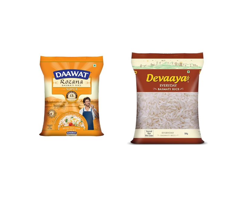 Daawat Rozana Super Basmati Rice 5Kg| For Everyday Consumption| Cooked Grain Upto 13mm*| Naturally A + Devaaya Everyday basmati Rice, 5Kg