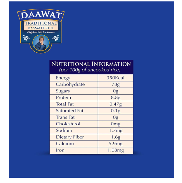 Daawat Traditional, Perfectly Aged Premium Basmati Rice with Rich Aroma, 5 Kg & Daawat Super, Perfectly Aged, Long Grain with Rich Aroma Basmati Rice, 5 Kg - Image 2