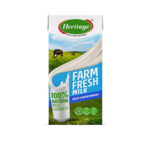 Heritage FARM FRESH TONED UHT MILK 1LTR TETRA