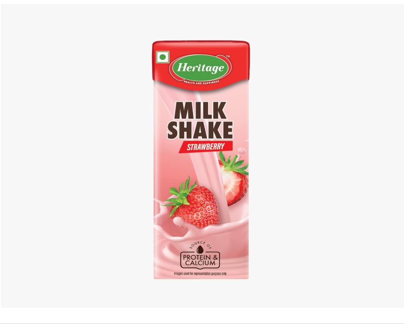 Heritage Strawberry Milkshake, 180 ml Tetra Pack
