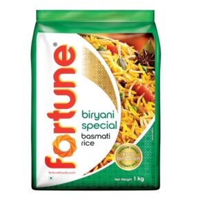 FORTUNE Biryani Special Basmati Rice, 1 kg |Extra Long Grain Basmati rice (Up to 24 mm) | Ideal for Biryani