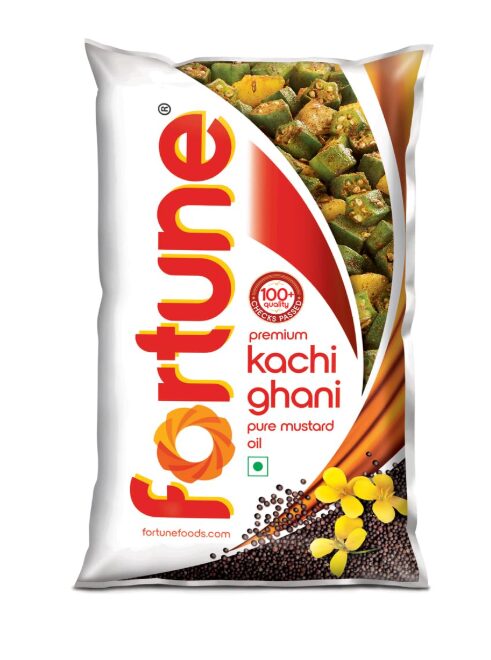 Fortune Premium Kachi Ghani Pure Mustard Oil, 1 ltr pouch