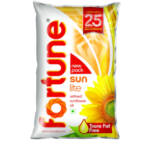 Fortune Sunlite Refined Sunflower Oil, 870gm/800gm Pouch (Weight May Vary)