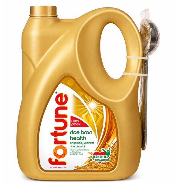 Fortune Rice Bran Health Oil | Reduces Bad Cholesterol | Rich in Gamma Oryzanol | 5L/4.35 Kg Jar (Weight May