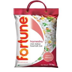Fortune Hamesha Mini Dubar Basmati Rice, 5 Kg | Fluffy & Non-Sticky | Ideal for Daily Cooking