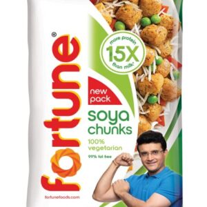Fortune Soya Chunks, 15x more protein than milk, 1kg (Item weight may vary)