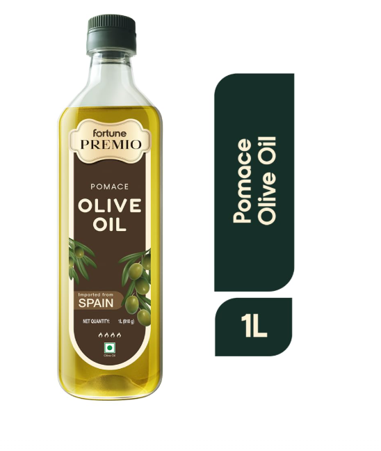 Fortune Premio Pomace Olive Oil 1L | High Smoke Point | Ideal for Deep Frying | Premium Olive Oil