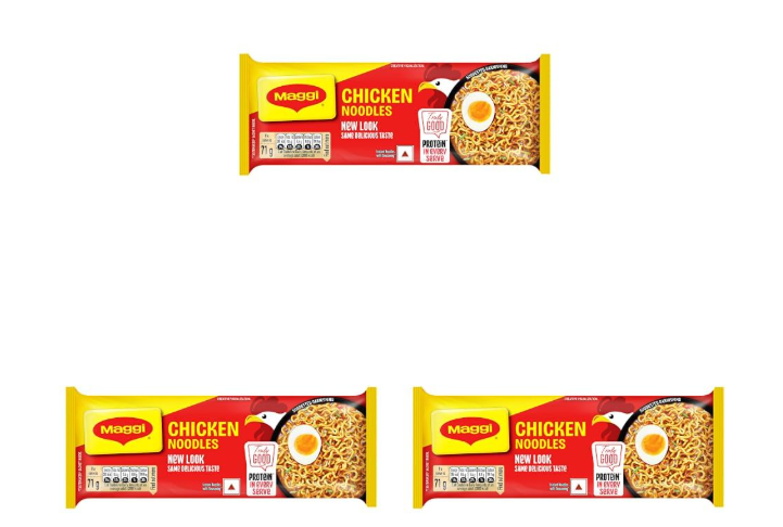 MAGGI 2-Minute Chicken Instant Noodles with Great Taste & Aroma, Protein in Every Serve, Ready to Cook Noodles, 284g/304g (weight may vary) (Pack of 3)