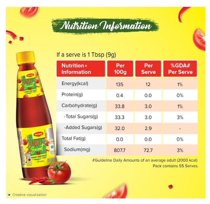MAGGI Hot & Sweet Tomato Chilli Sauce, Perfect Blend of Tomatoes & Chillies, 500g - Image 2