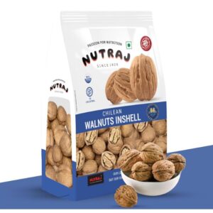 Nutraj Chilean Walnut Inshell 500g Pouch | Akhrot | Dry Fruits | Nuts | Grocery Items.