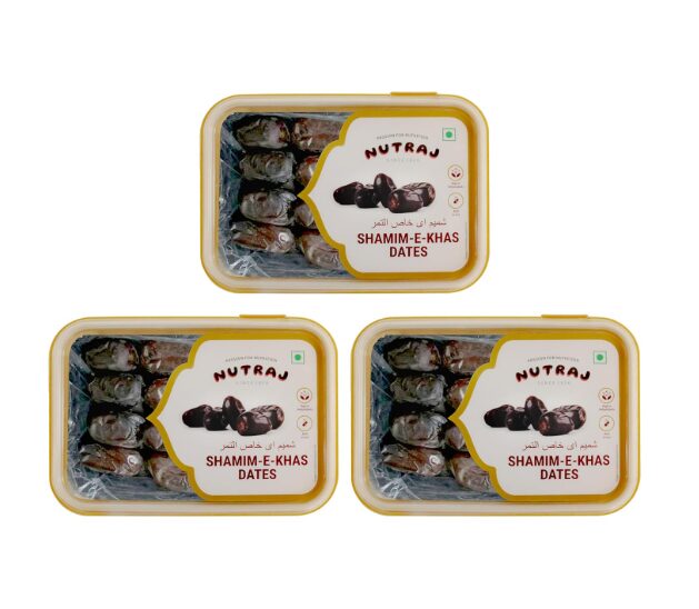 Nutraj UAE Shamim-E-Khas Dates 1.2kg (400g x 3) | Khajur| Dry Fruits and Nuts | Khajoor | Grocery Items