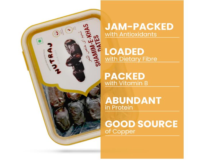 Nutraj UAE Shamim-E-Khas Dates 1.2kg (400g x 3) | Khajur| Dry Fruits and Nuts | Khajoor | Grocery Items - Image 2