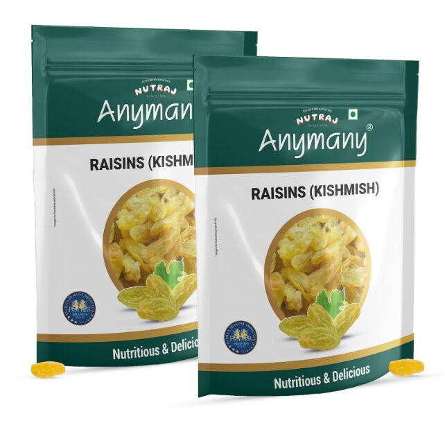 Nutraj Anymany Raisin 800g (400g x 2) | Kishmish | Rich in Iron & Vitamin B | Seedless Green Kishmish | Healthy Snacks | Dry Fruits | Healthy and Tasty Snacks