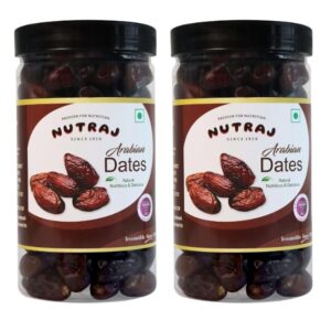 Nutraj UAE Arabian Dates Jar 1kg (500g X 2) | Sayer Khajoor | Dry fruits | Nuts | Grocery Items