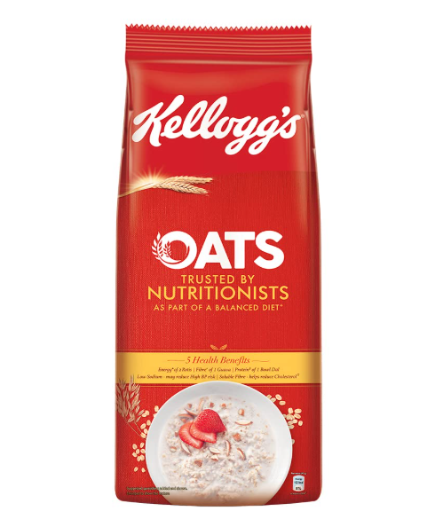 Kellogg's Oats 2kg, Trusted by Nutritionists | Energy of 2 Rotis, Protein of 1 Bowl Dal, Fibre of 1 Guava, High in Protein & Fibre, Low in Sodium | Breakfast Oats