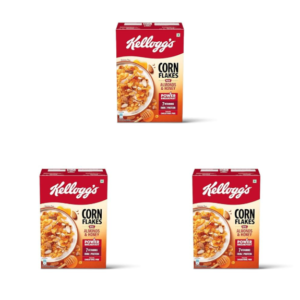 Kellogg's Corn Flakes Real Almond Honey 300g| High in Iron, Vitamin B1, B2, B3, B6 & C | Naturally Cholesterol Free | Corn Flakes, Breakfast Cereal (Pack of 3)