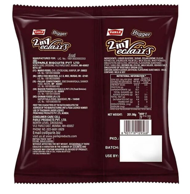 Parle 2 In 1 Eclairs Toffee, 201.96gm - Image 2
