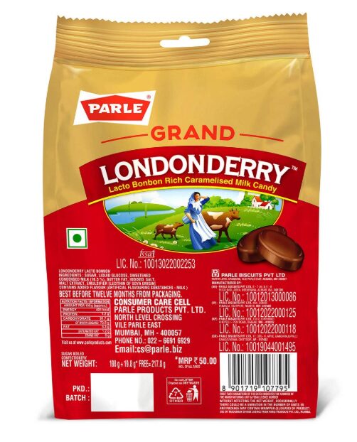 Parle Grand Caramel Londonderry Pouch, 198g - 217.8 Grams (Item Weight May Vary) - Image 2