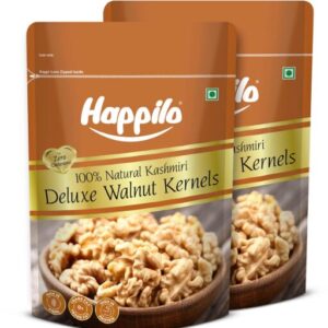 Happilo Deluxe 100% Natural Dried Kashmiri Walnut Kernels 200 Gram (Pack Of 2)