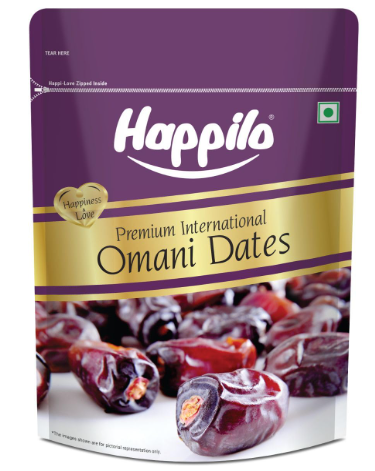 Happilo Premium International Omani Dates 500g | Healthy snacks, Dry fruits, Khajoor, Khajur, Nutritious| Rich in Vitamins & Minerals | Natural Sweetener