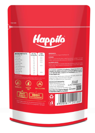 Happilo Premium Californian Dried and Sweet Sliced Cranberries 200g | Real Dried Fruit | High Antioxidants, Dietary Fiber | Healthy Sweet Treats - Image 2