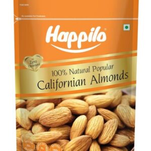 Happilo Natural Popular Almonds 200g | Badam Giri, Healthy Snacks, Dry Fruits | Crunchy Real Nuts | High in Fiber | Rich in Protein | Magnesium | Phosphorus | Dietary Fibre | Zero Cholesterol