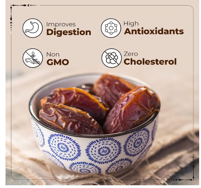 Happilo Premium International King Medjoul Dates 200g | Khajur, Khajoor | Dry Fruits | Dates in Fresh | Healthy Snacks | Dry Dates | Soft Chewy Texture | Sweet Caramel Taste (Pack of 3) - Image 2