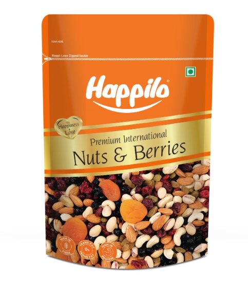 Happilo Premium International Dried Nuts and Berries, 200g & Natural Premium Californian Inshell Dried Walnuts, 200g