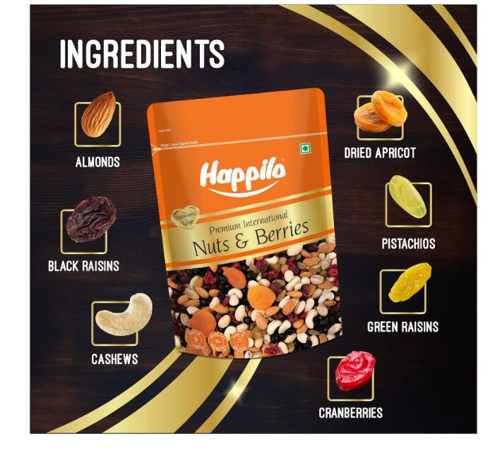 Happilo Premium International Dried Nuts and Berries, 200g & Natural Premium Californian Inshell Dried Walnuts, 200g - Image 2