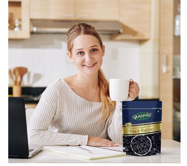 Happilo Premium Afghani Black Raisins Seedless 250g (Pack of 10) | Kali Kishmish/Kismis | Munakka Dry Fruits | Naturally Sweet, Antioxidant Rich, Tasty & Healthy Snack - Image 4