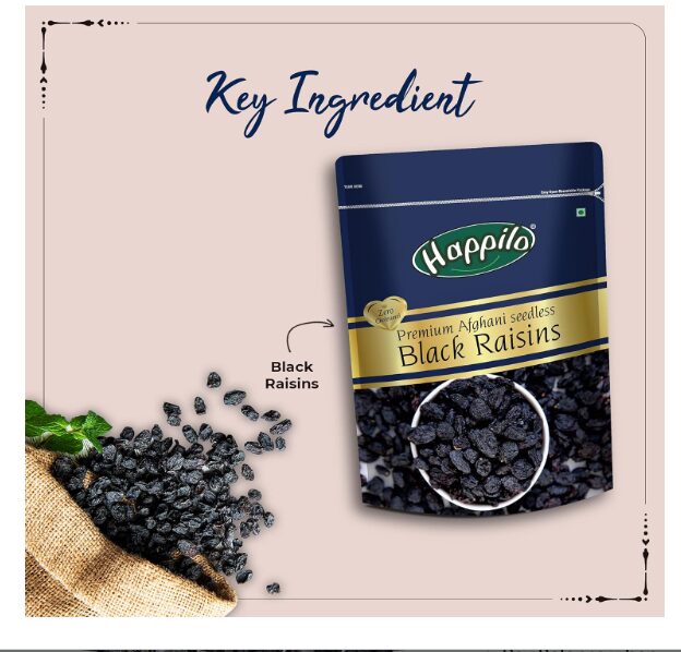 Happilo Premium Afghani Black Raisins Seedless 250g (Pack of 10) | Kali Kishmish/Kismis | Munakka Dry Fruits | Naturally Sweet, Antioxidant Rich, Tasty & Healthy Snack - Image 3
