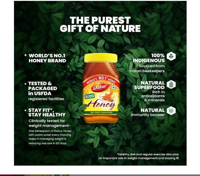 Dabur Honey - 1kg | 100% Pure | World's No.1 Honey Brand with No Sugar Adulteration | For Fitness & Health | Natural Immunity Booster | 100% Indigenous | Rich in Antioxidants & Minerals - Image 2
