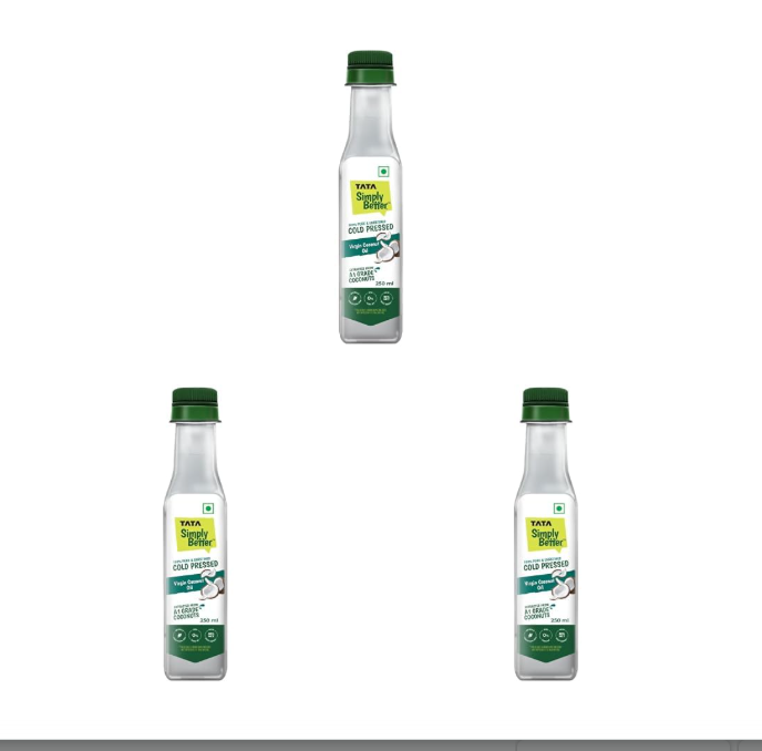 Tata Simply Better Pure & Unrefined Cold Pressed Virgin Coconut Oil,Naturally Cholesterol Free,250 Ml,Rich Aroma & Flavour of Real Coconuts,for Daily Cooking with Multipurpose Usage,A1 Grade Coconuts