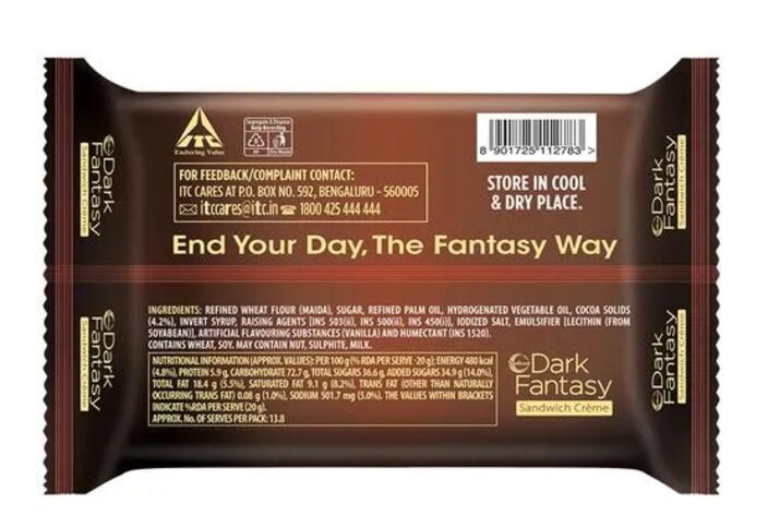 Sunfeast Dark Fantasy Dark Choco Cream Sandwich Biscuits, 277.5g - Image 2