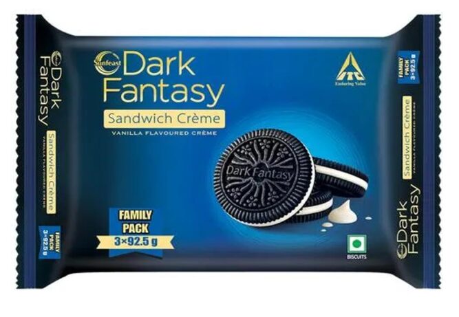 Sunfeast Dark Fantasy Vanilla Cream Sandwich Biscuits, 277.5g