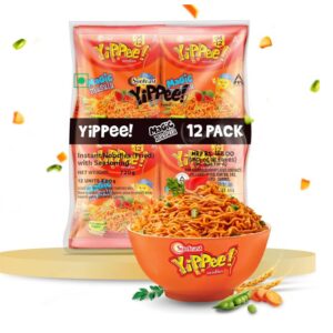 Sunfeast Yippee! Magic Masala Long, Slurpy Noodles with Real Vegetables and Nutrients 12 X 70Gram Pack,840 Grams