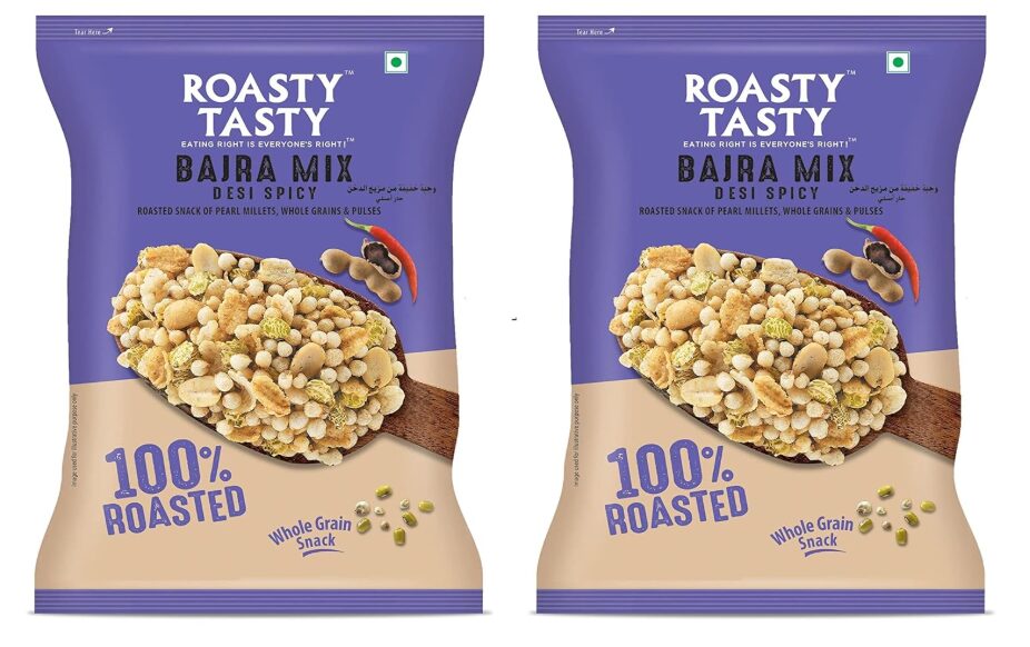 Roasty Tasty Bajra Mix Desi Spicy|Healthy Snacks - Low Calorie, Low Gi, Non Fried|Millet Snacks - Made Using Roasted Bajra|Chatpata Roasted Namkeen Combo Pack Of 2 400G (200G Each)
