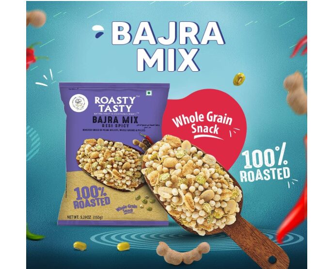 Roasty Tasty Bajra Mix Desi Spicy|Healthy Snacks - Low Calorie, Low Gi, Non Fried|Millet Snacks - Made Using Roasted Bajra|Chatpata Roasted Namkeen Combo Pack Of 2 400G (200G Each) - Image 2