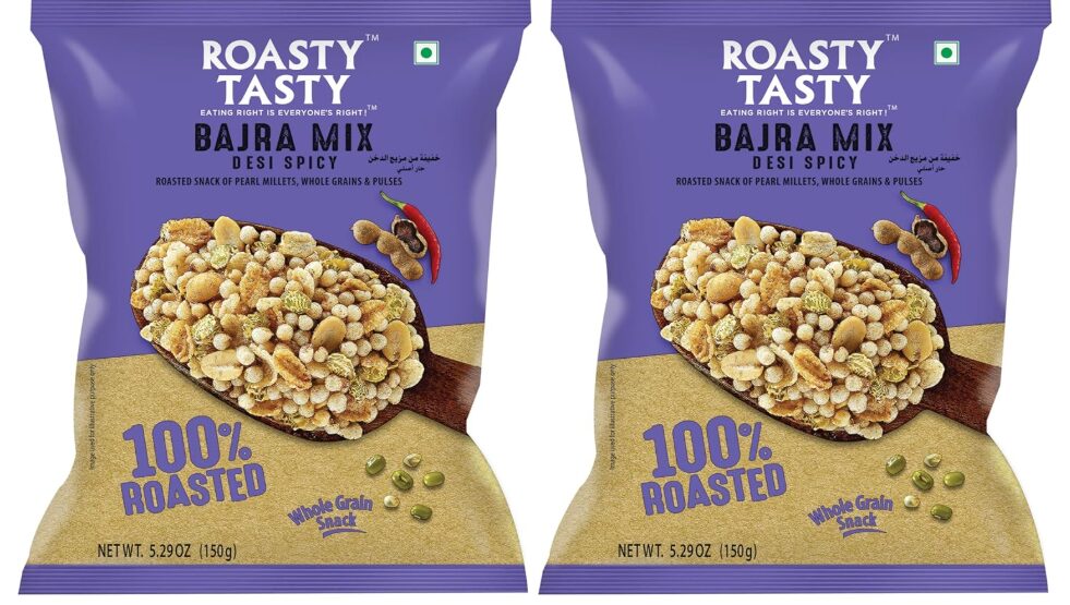 Roasty Tasty Roasted Desi Spicy Crunchy Bajra Mixture Namkeen Millet Snacks (Bajra, Moong, Jowar, Peanuts) - Pack Of 10 (150G Each) | Healthy Snacks For All | No Trans Fat | Export Quality