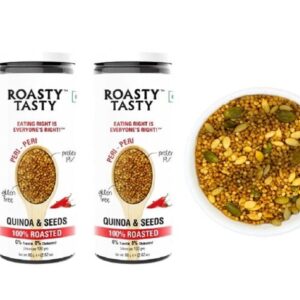Roasty Tasty Roasted Mix Seeds Peri Peri Flavour Melon Seeds, Quinoa Puffs & Pumpkin Seeds Food for Weight Loss Combo Pack of 2-160gm (80gm Each)
