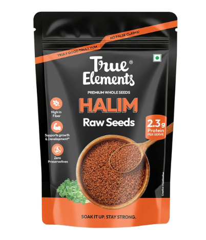 True Elements Halim Seeds 500g - Aliv Seeds | High in Fibre and Omega -3 | Garden Cress Seeds | Haleem Seed | Immunity Booster Superfood