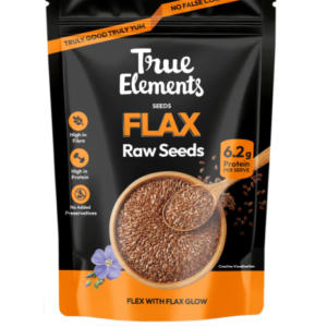 True Elements Flax Seeds 500g - Alsi Seeds with Omega-3 | 27g Fibre per 100g | High Fibre Seeds for Heart Health & Daily Nutrition | Perfect for Oats, Smoothies & Seed Cycling