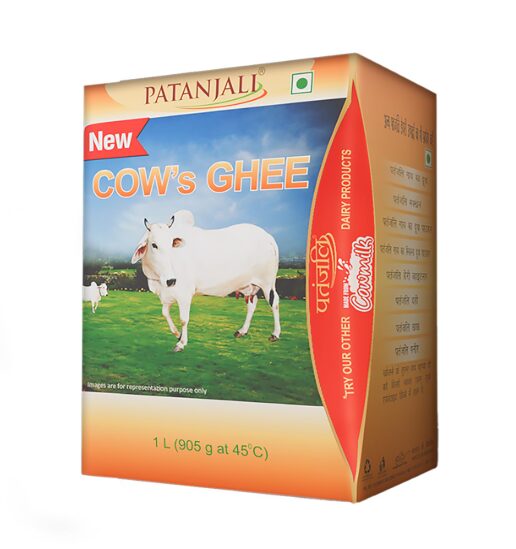 Patanjali Premium Cow Ghee Tetra Pack 1L - Pure Danedar Rich Aroma Gau Ghrita Cow Milk Ghee | Suitable for Cooking Sweets & Daily Use | No Additives