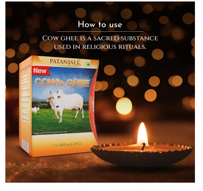 Patanjali Premium Cow Ghee Tetra Pack 1L - Pure Danedar Rich Aroma Gau Ghrita Cow Milk Ghee | Suitable for Cooking Sweets & Daily Use | No Additives - Image 3